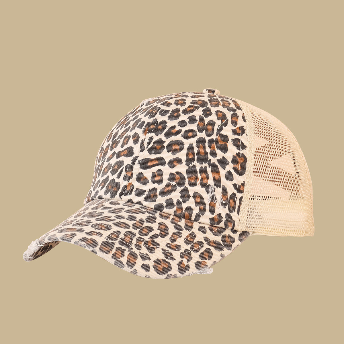 Gorra de leopardo transpirable de ala ancha de algodón al por mayor